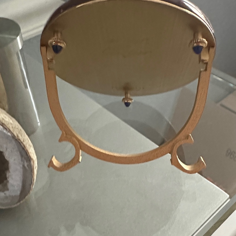 Cartier Dark Brown Oval Photo Frame with Gold Accent (Vintage 1980s) - Picture 2 of 4